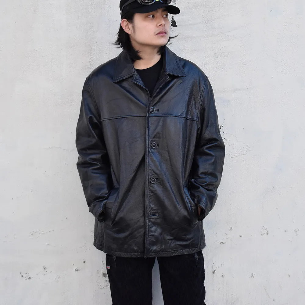 80's～ LEATHER LIMITED Thinsulate レザーカーコート 240118H