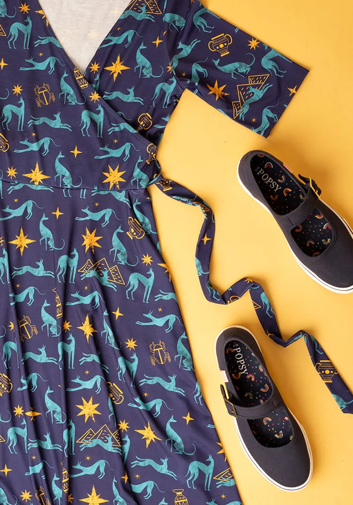 Akila Egyptian Dog Print Dress
