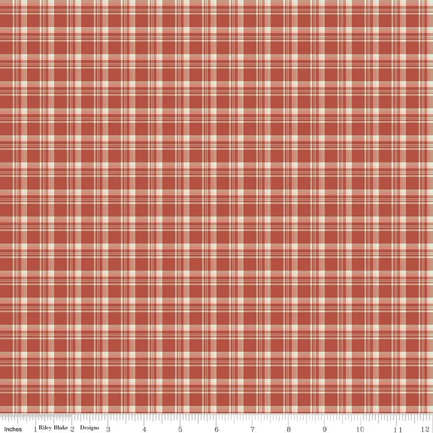 Arrival of Winter Plaid Rose Yardage by Sandy Gervais | Riley Blake Designs