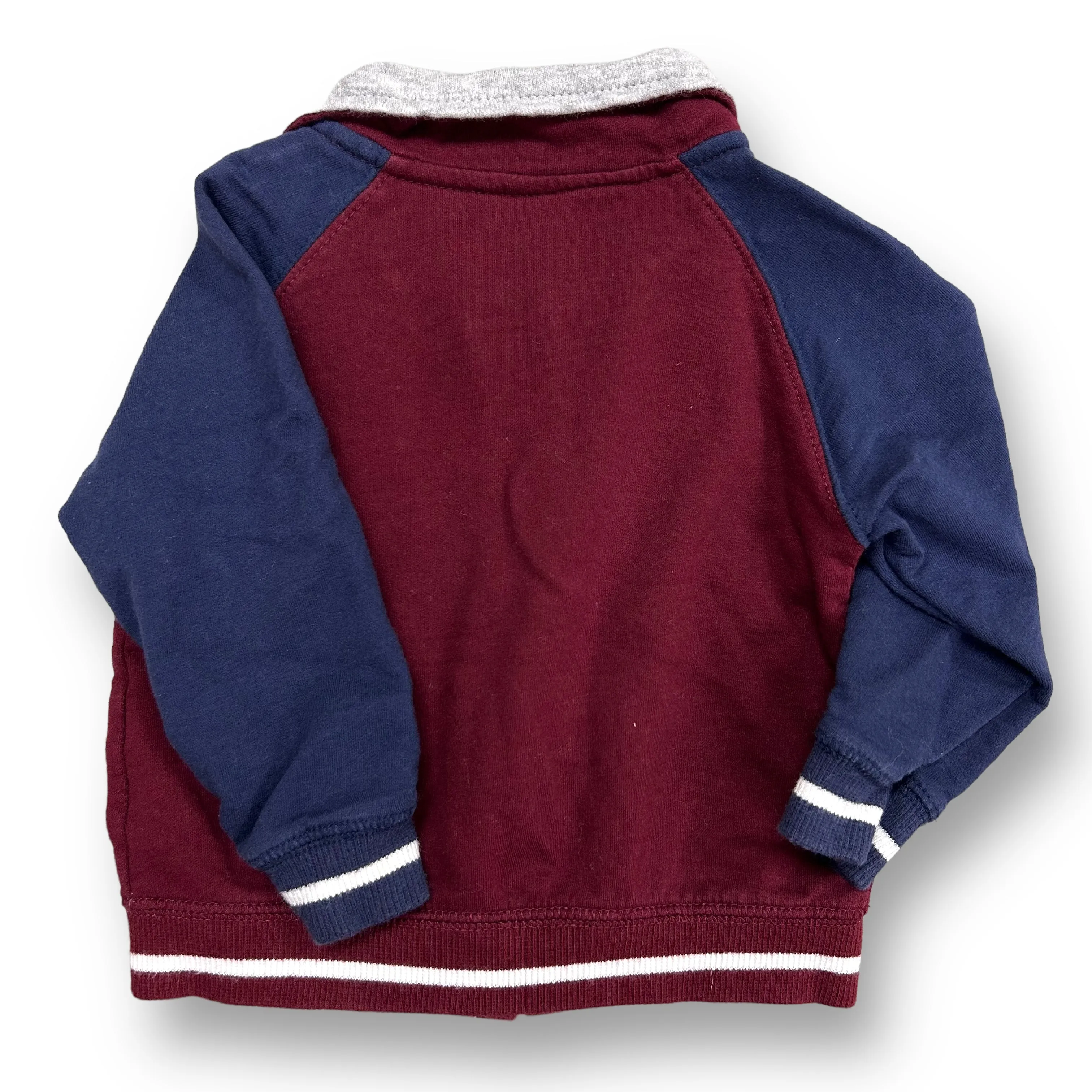 Boys Carter's Size 18 Months Maroon & Navy Zippered Sweatshirt