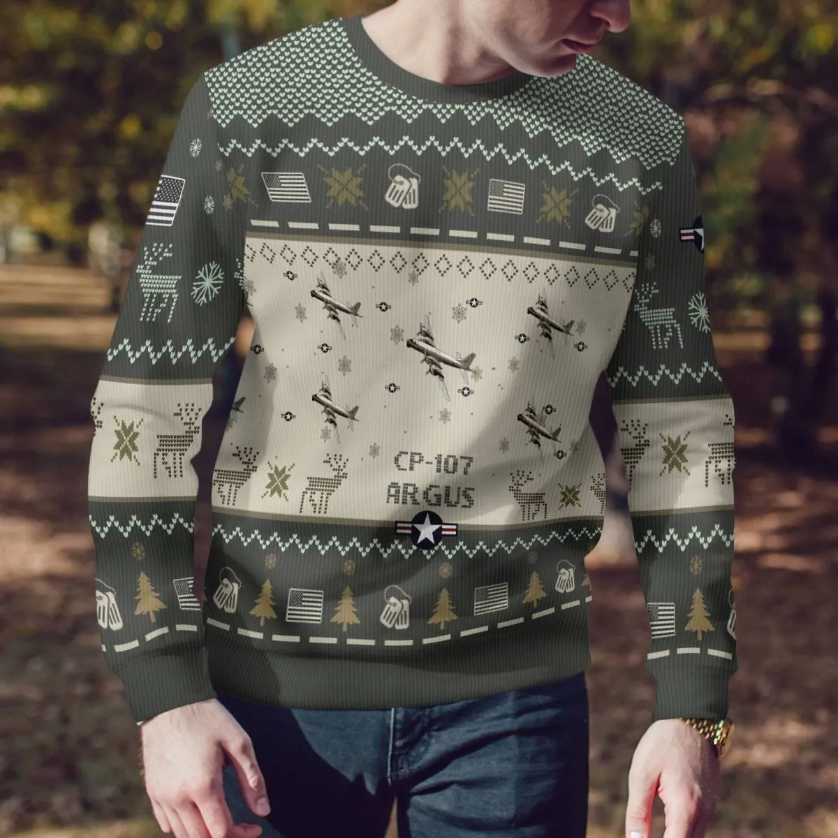 CP-107 Argus CP107 Aircraft Ugly Sweater, Ugly Sweater Christmas Shirt for Men Dad Veteran
