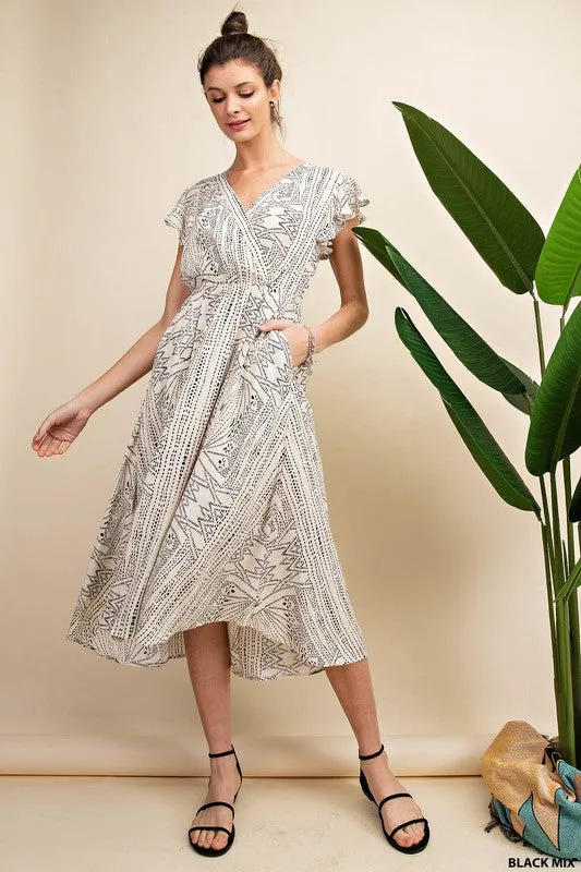Dot Geometric Print Dress