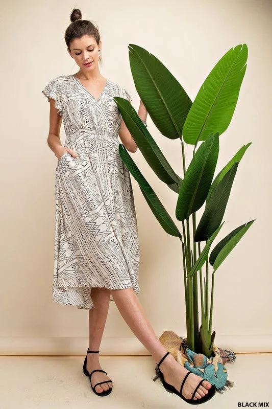 Dot Geometric Print Dress