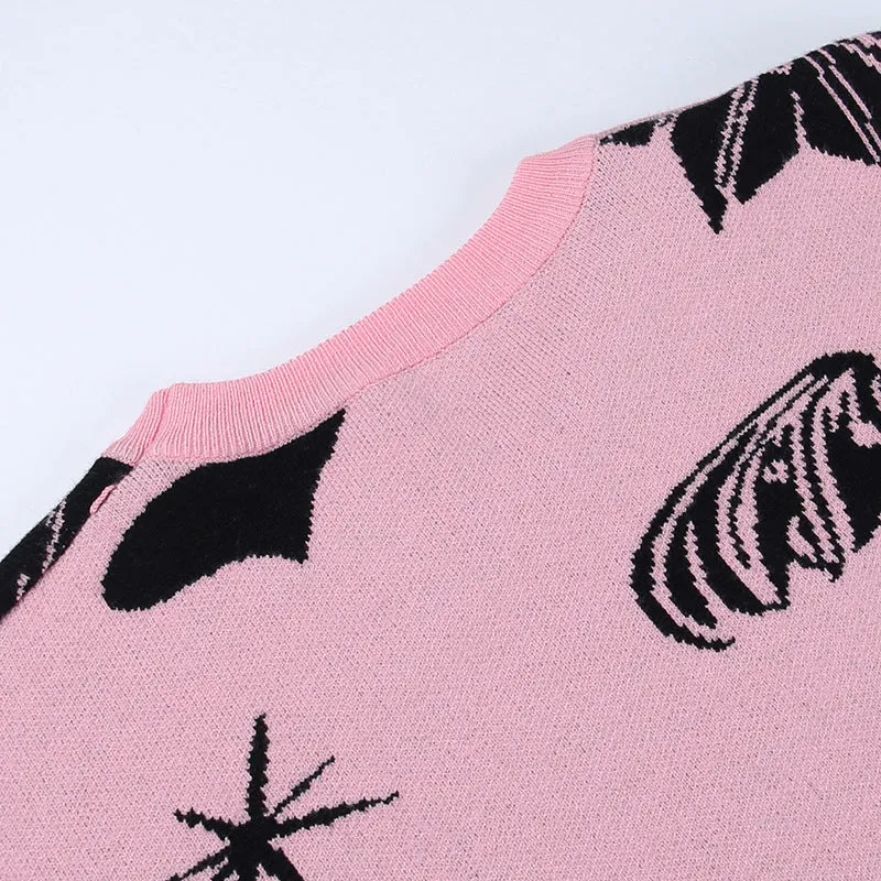 Gothic Bat Love Heart Pullover Sweater - Embrace the Dark Romance! 🦇💔