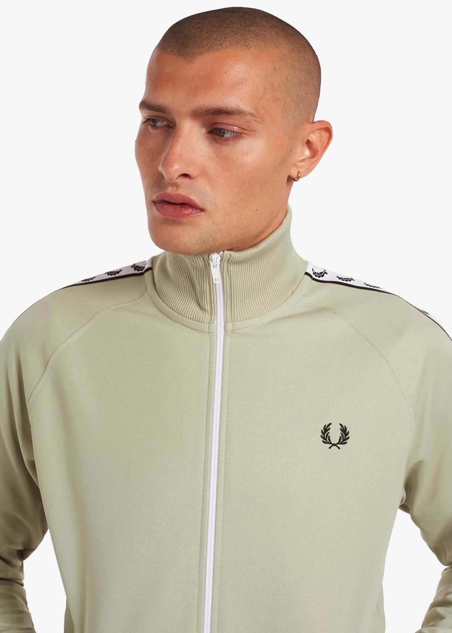 Taped track jacket - light oyster
