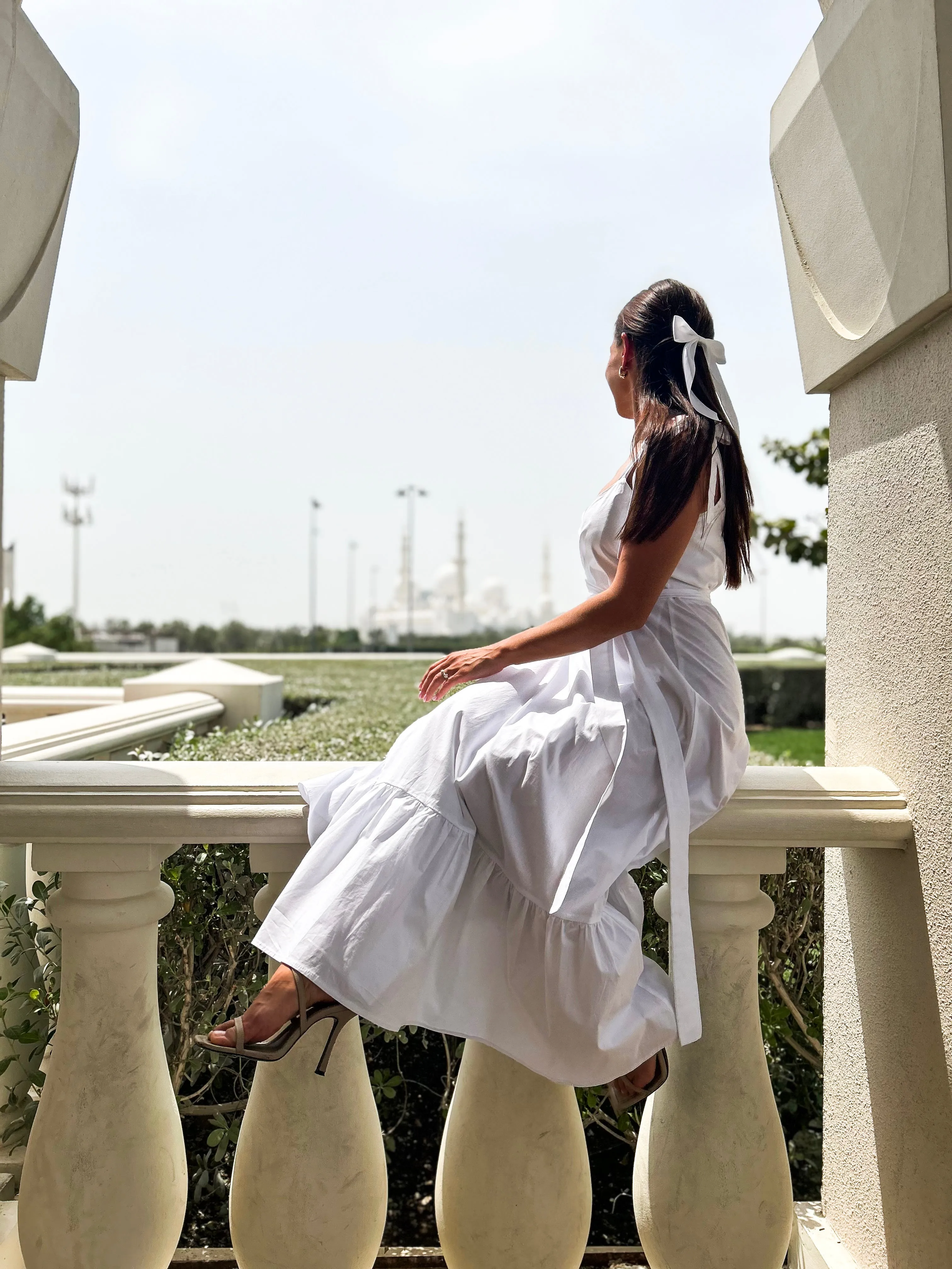 White wrap dress maxi